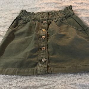 American Eagle Outfitters Olive Button-Front Skirt